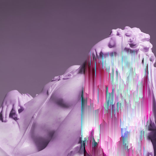 Vaporwave glitch statue