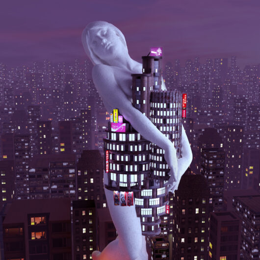 Statue with building on it