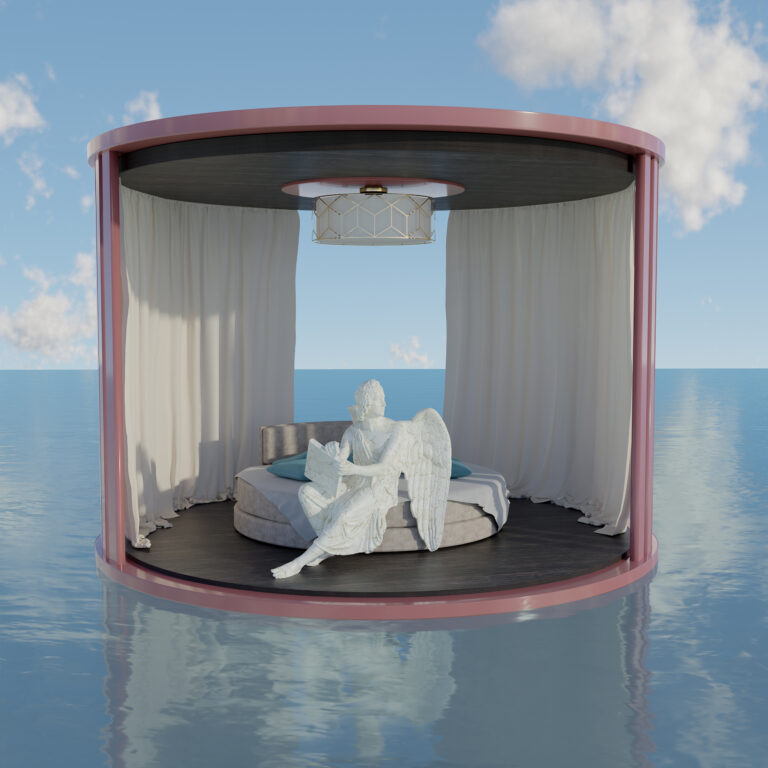 Statue in the ocean
